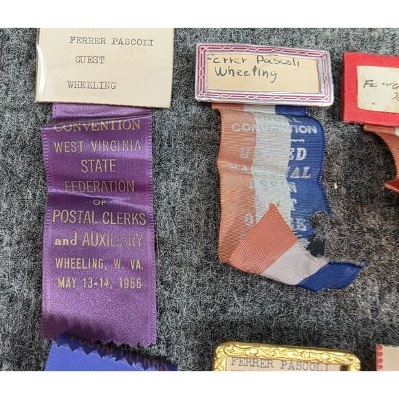 Vintage Postal Clerks And Auxiliary Delegate Ribbons Lot Of 12 Convention Badges - Picture 2 of 10